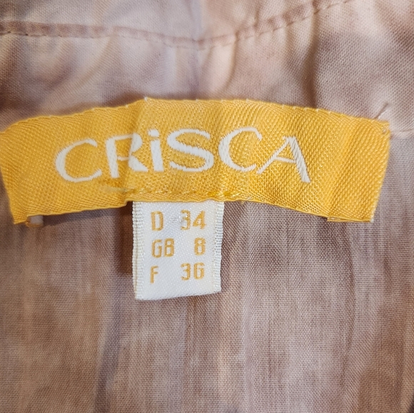 Crisca Pink Western Button Up Collared Crinkle Floral Blouse Womens Size 4 - Picture 9 of 13